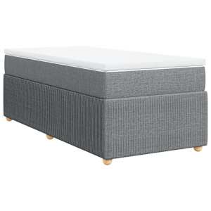 Box spring postel s matrací světle šedá 80 x 200 cm textil - obrázek 2