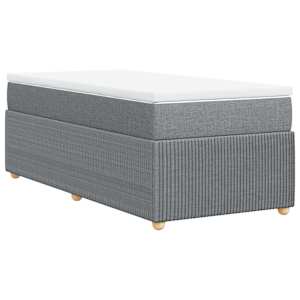 Box spring postel s matrací světle šedá 80 x 200 cm textil - obrázek 6