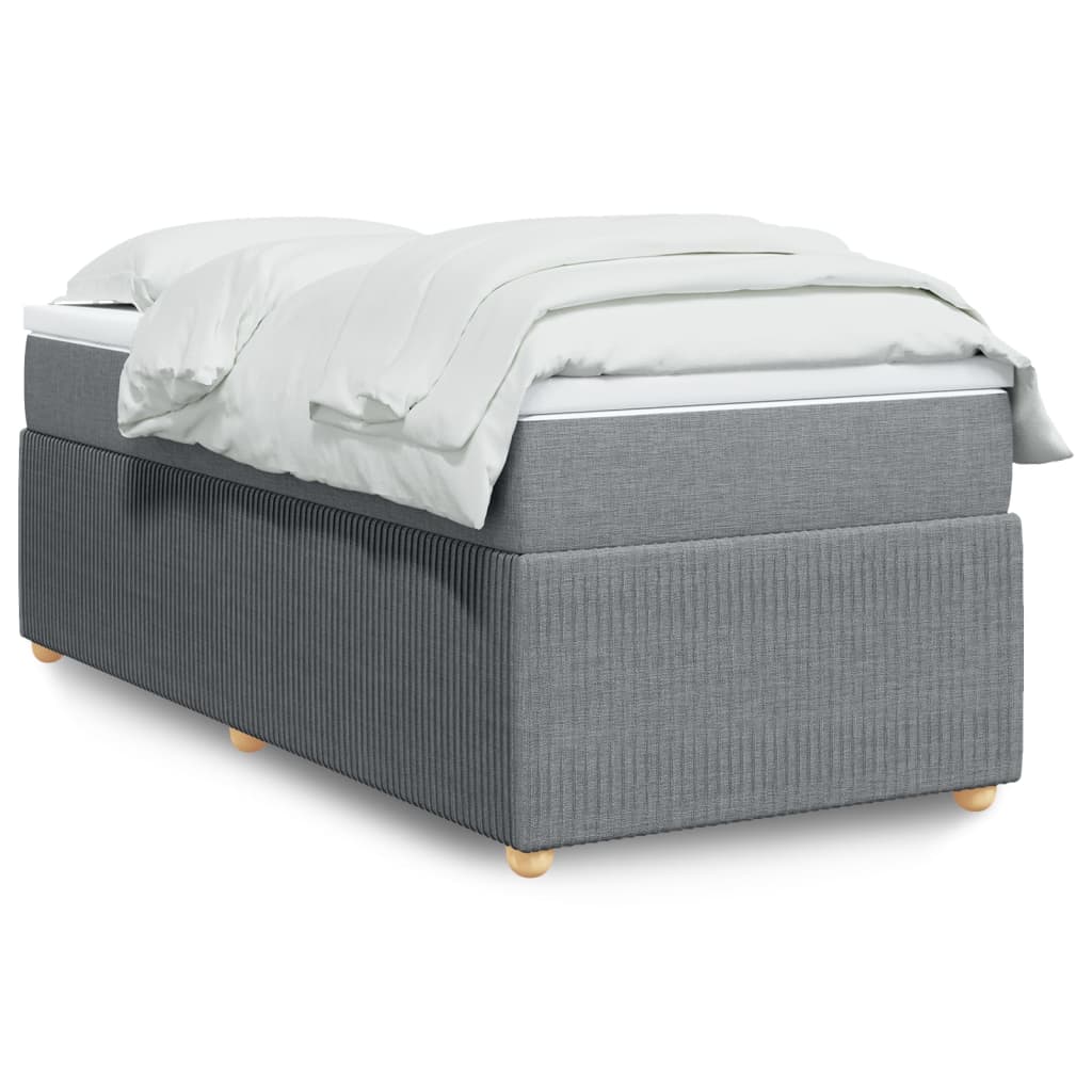 Boxspringbett mit Matratze Hellgrau 80×200 cm Stoff