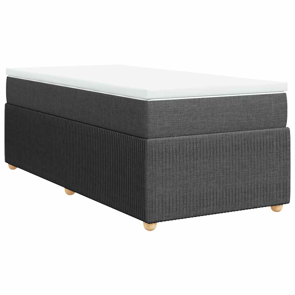 vidaXL Pat box spring cu saltea, gri închis, 80x200 cm, textil