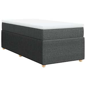 Box spring postel s matrací tmavě šedá 80 x 200 cm textil - obrázek 2