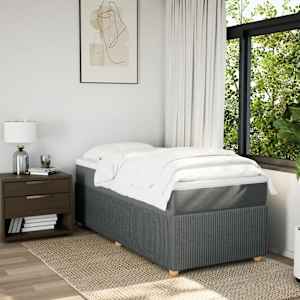 Box spring postel s matrací tmavě šedá 80 x 200 cm textil - obrázek 3