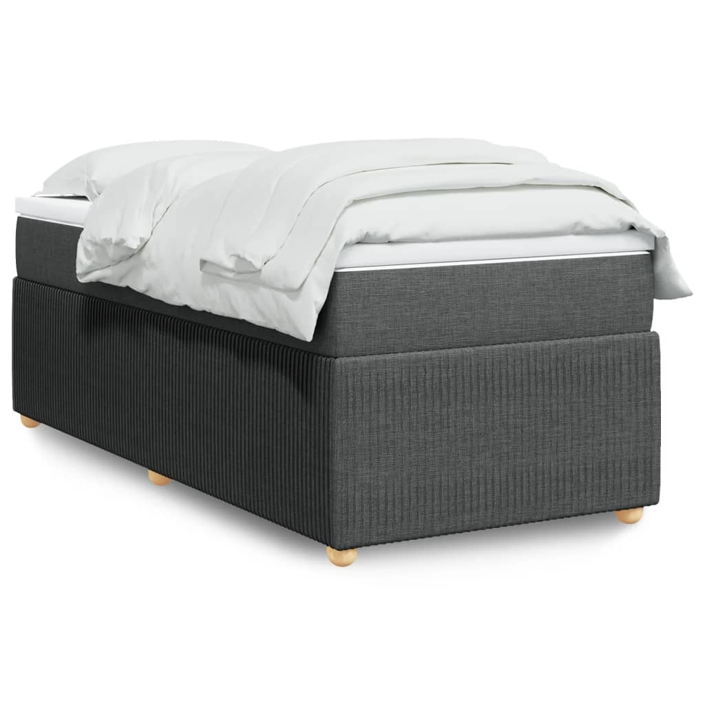 Boxspringbett mit Matratze Dunkelgrau 80×200 cm Stoff