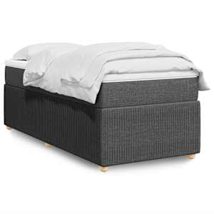 Box spring postel s matrací tmavě šedá 80 x 200 cm textil - obrázek 1