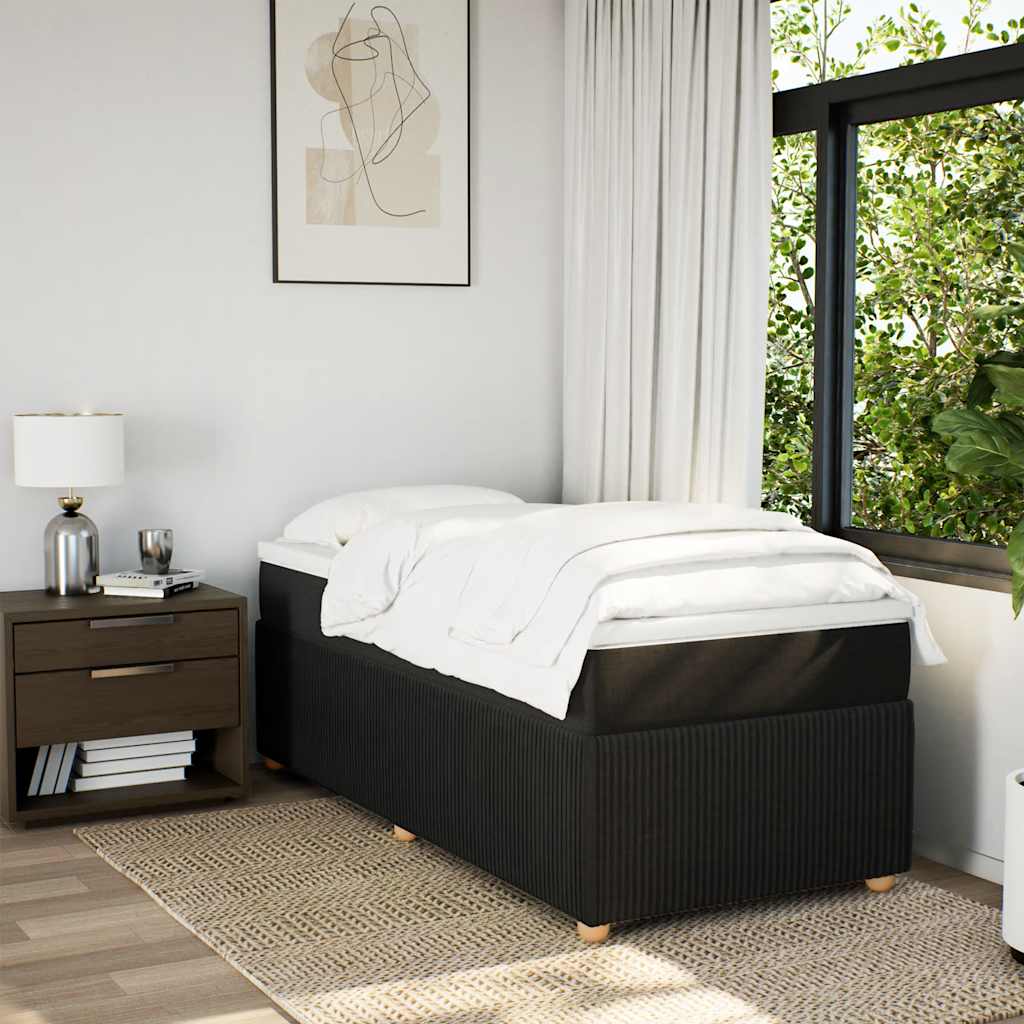 Thumbnail - vidaXL Boxspringbett mit Matratze Schwarz 80x200 cm Stoff