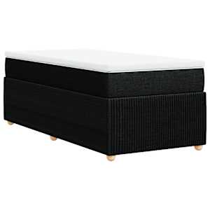 Box spring postel s matrací černá 80 x 200 cm textil - obrázek 6
