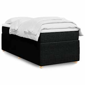 Box spring postel s matrací černá 80 x 200 cm textil - obrázek 1