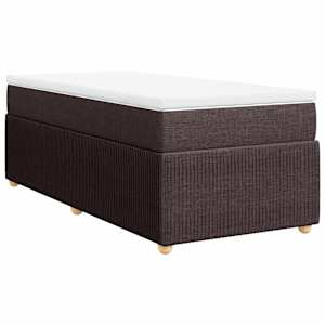 Box spring postel s matrací tmavě hnědá 80x200 cm textil - obrázek 2