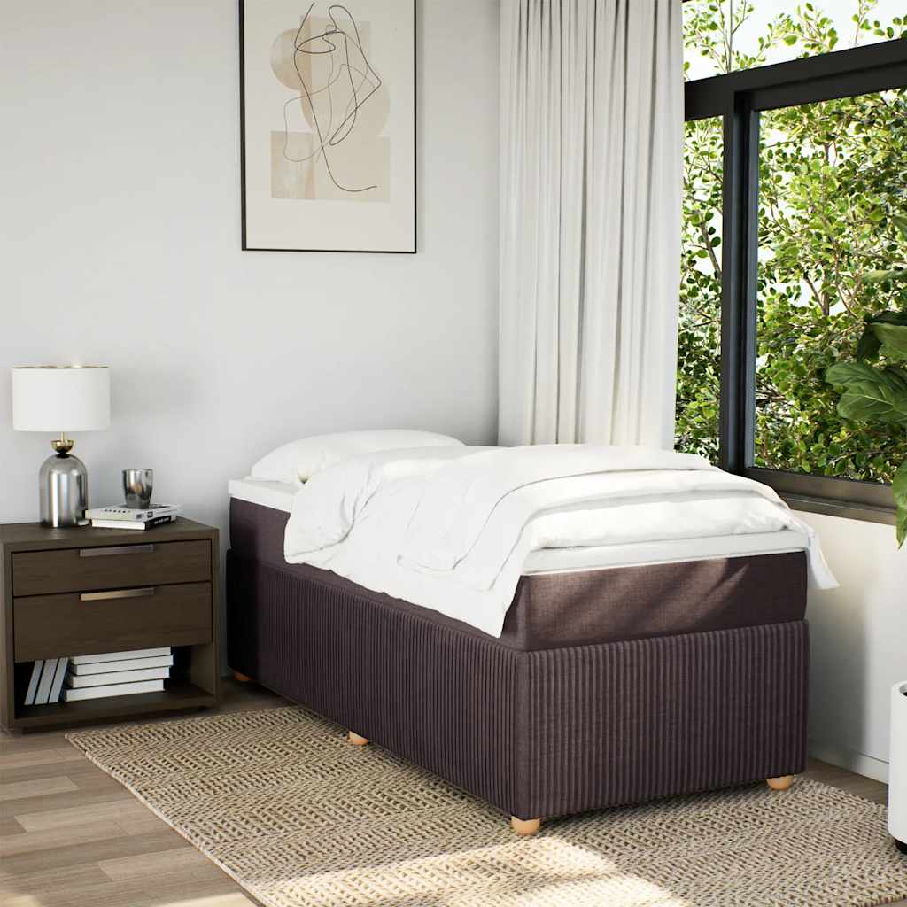 vidaXL Boxspring met matras stof donkerbruin 80x200 cm afbeelding