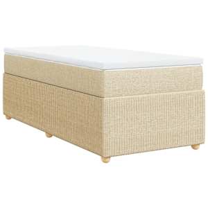 Box spring postel s matrací krémová 80 x 200 cm textil - obrázek 2