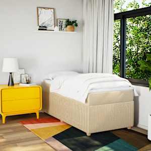 Box spring postel s matrací krémová 80 x 200 cm textil - obrázek 3