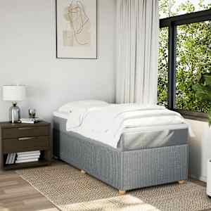 Box spring postel s matrací světle šedá 90x190 cm textil - obrázek 3