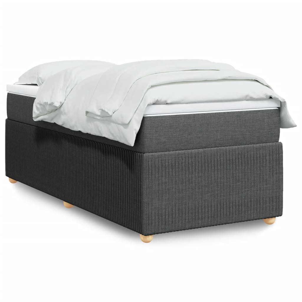 Boxspringbett mit Matratze Dunkelgrau 90×190 cm Stoff