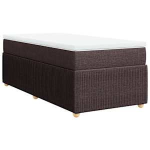 Box spring postel s matrací tmavě hnědá 90x190 cm textil - obrázek 2