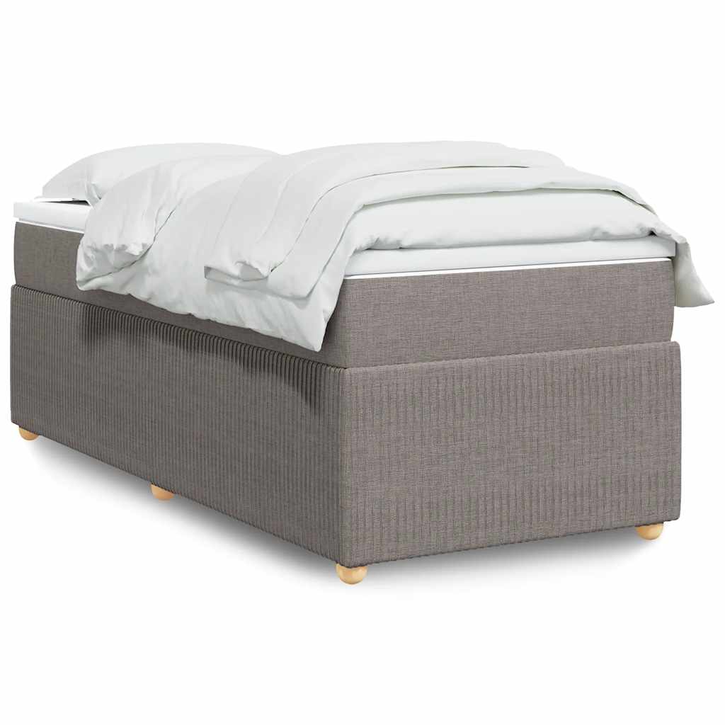 Kontinentalseng med madras og topmadras 90×190 cm - stof, gråbrun