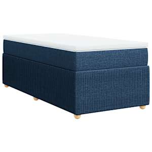 Box spring postel s matrací modrá 90x190 cm textil - obrázek 2