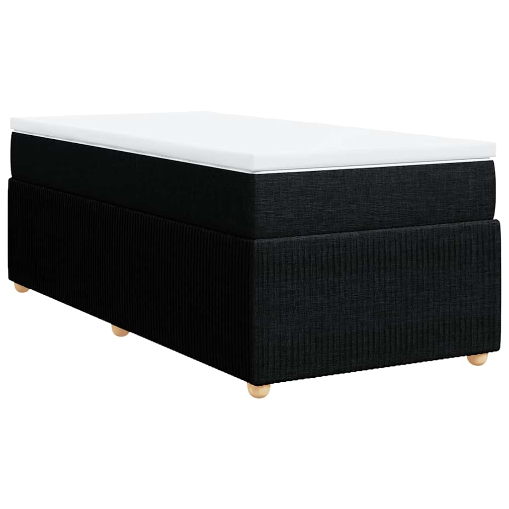 vidaXL Box spring postel s matrací černá 90x200 cm textil