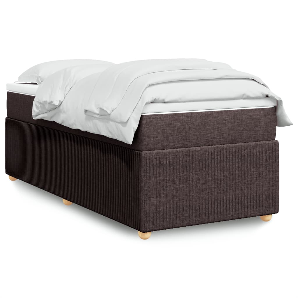 Boxspringbett mit Matratze Dunkelbraun 90×200 cm Stoff