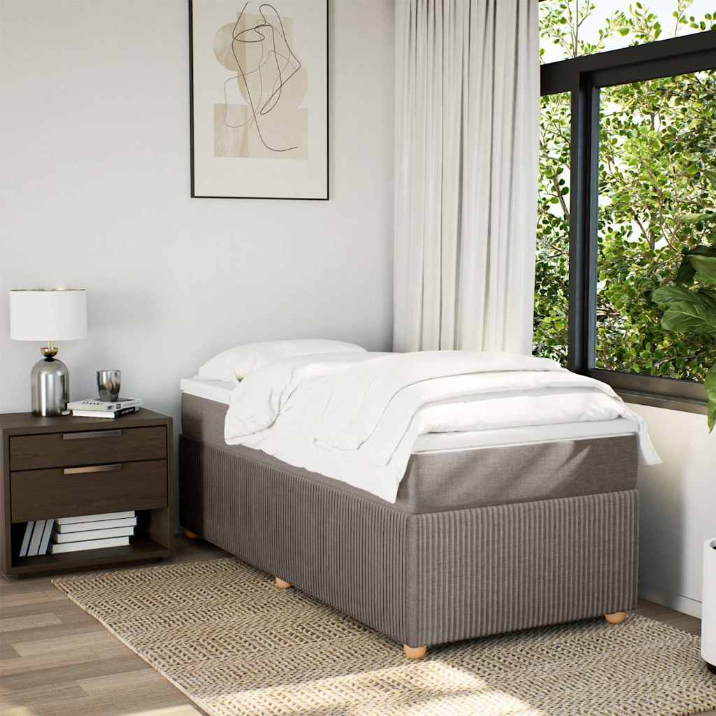vidaXL Boxspring met matras stof taupe 90x200 cm, foto 2