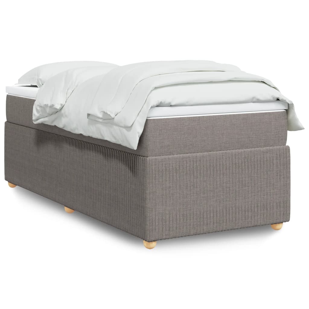 Boxspringbett mit Matratze Taupe 90×200 cm Stoff