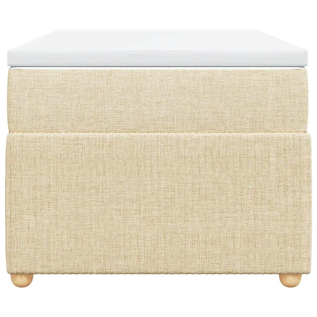 vidaXL Boxspring met matras stof crèmekleurig 90x200 cm, foto 4