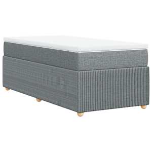 Box spring postel s matrací světle šedý 100 x 200 cm textil - obrázek 6
