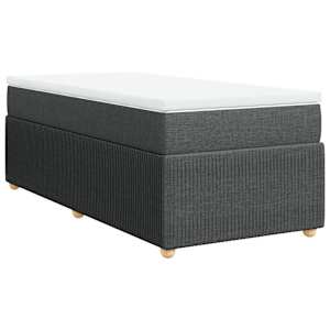 Box spring postel s matrací tmavě šedá 100 x 200 cm textil - obrázek 2