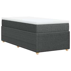 Box spring postel s matrací tmavě šedá 100 x 200 cm textil - obrázek 6