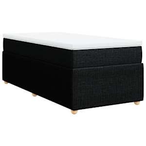 Box spring postel s matrací černá 100 x 200 cm textil - obrázek 2