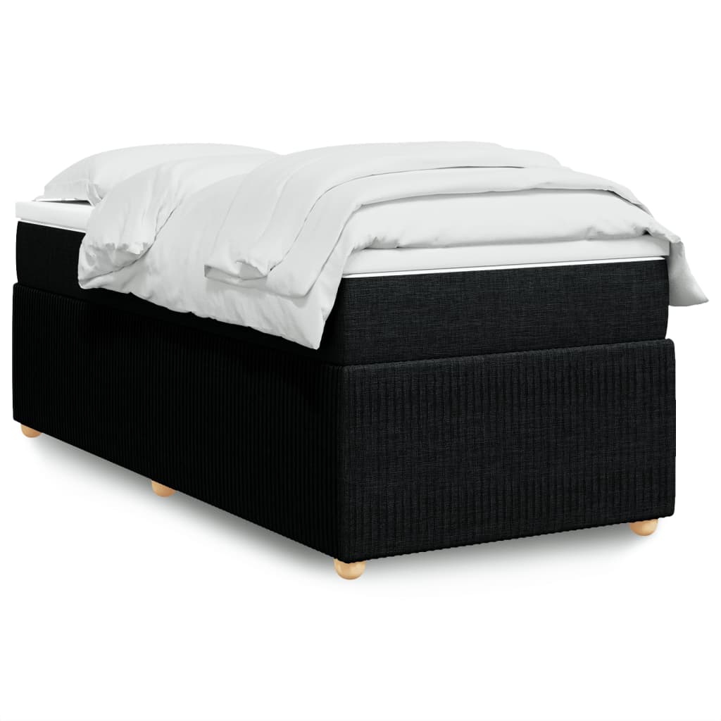 Boxspringbett mit Matratze Schwarz 100×200 cm Stoff