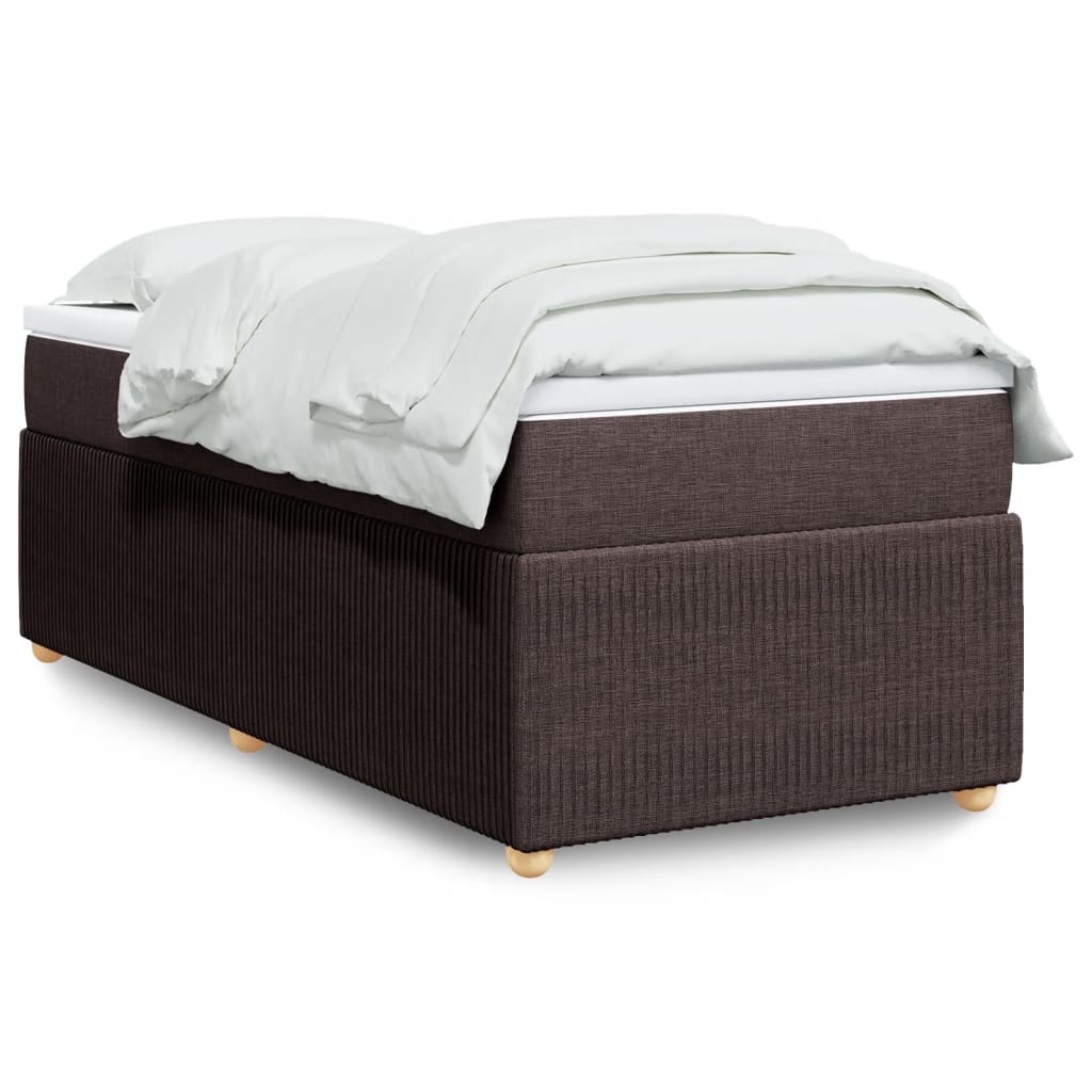 Boxspringbett mit Matratze Dunkelbraun 100×200 cm Stoff