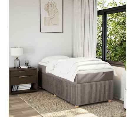 vidaXL Боксспринг легло с матрак, таупе, 100x200 см, плат