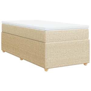 Box spring postel s matrací krémová 100 x 200 cm textil - obrázek 2