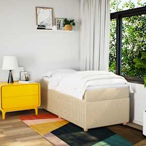 Box spring postel s matrací krémová 100 x 200 cm textil - obrázek 3