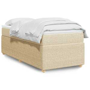 Box spring postelja z vzmetnico krem 100x200 cm blago
