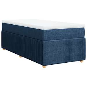 Box spring postel s matrací modrá 100 x 200 cm textil - obrázek 2