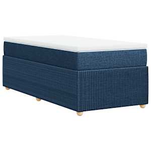 Box spring postel s matrací modrá 100 x 200 cm textil - obrázek 6