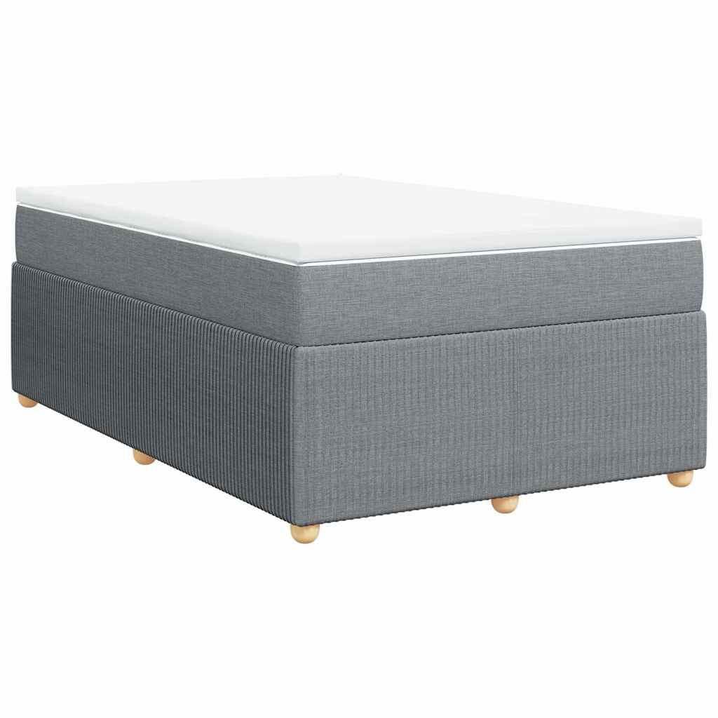vidaXL Pat box spring cu saltea, gri deschis, 120x190 cm, textil