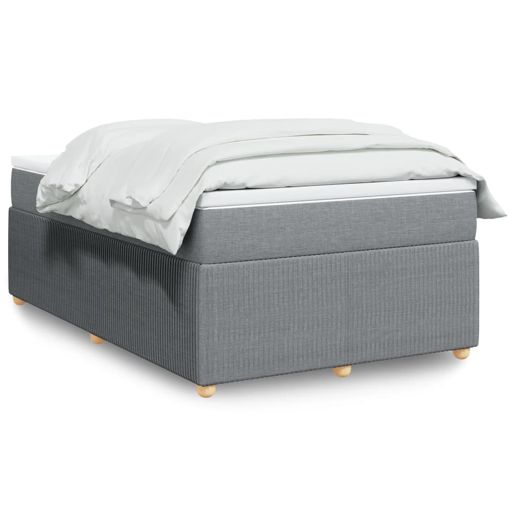 Boxspringbett mit Matratze Hellgrau 120×190 cm Stoff