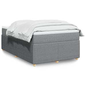 Boxspring postelja z vzmetnico svetlo siva 120x190 cm blago