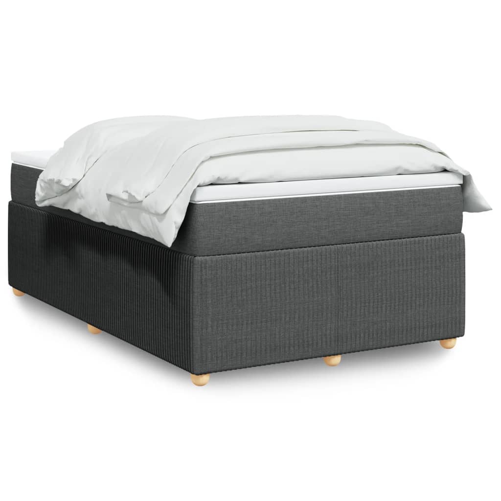 Boxspringbett mit Matratze Dunkelgrau 120×190 cm Stoff