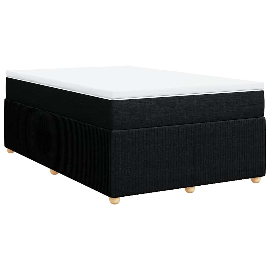 vidaXL Box spring postel s matrací černá 120x190 cm textil