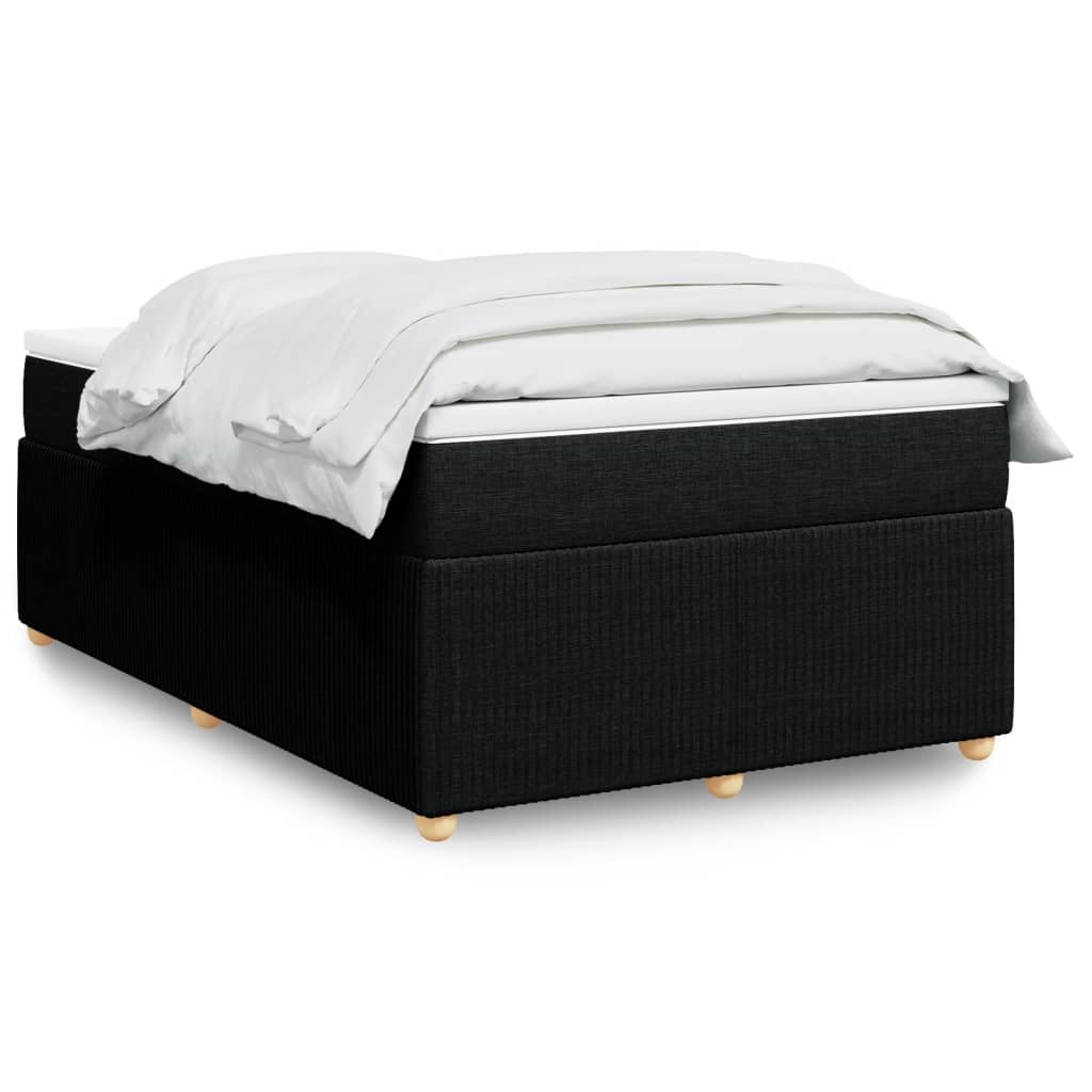 vidaXL Boxspringbett mit Matratze Schwarz 120x190 cm Stoff