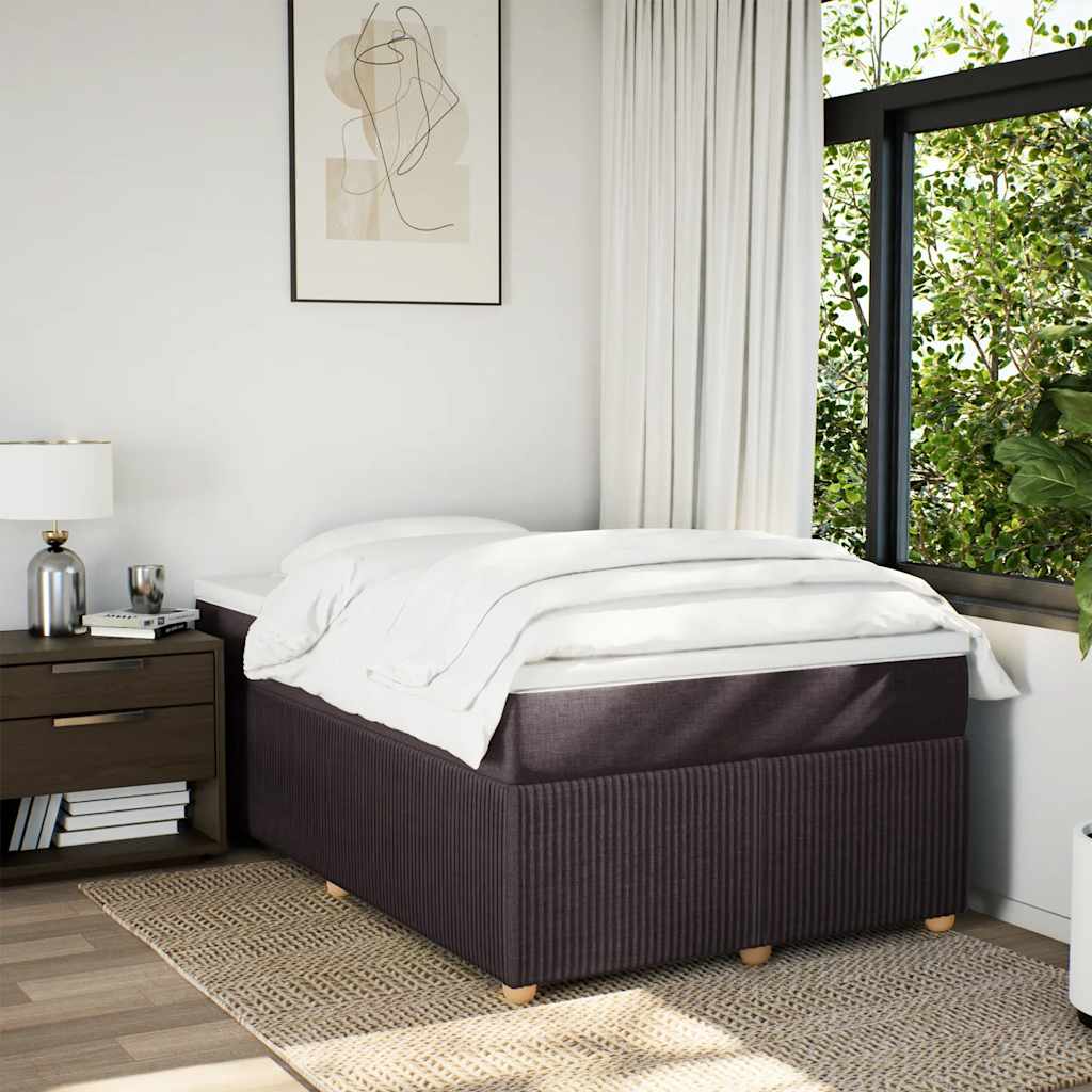 vidaXL Boxspring met matras stof donkerbruin 120x190 cm afbeelding