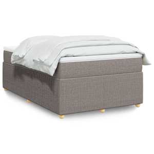 Box spring postelja z vzmetnico taupe 120x190 cm blago