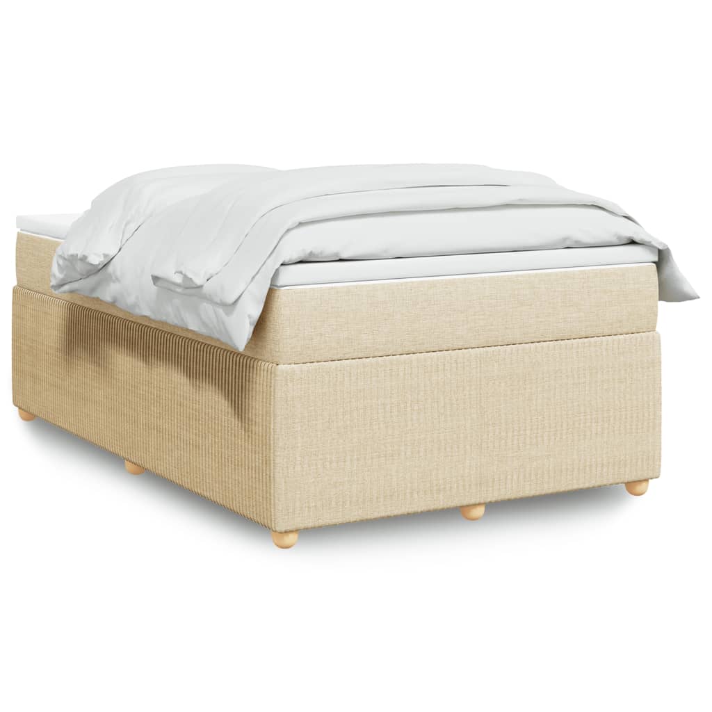 Boxspringbett mit Matratze Creme 120×190 cm Stoff