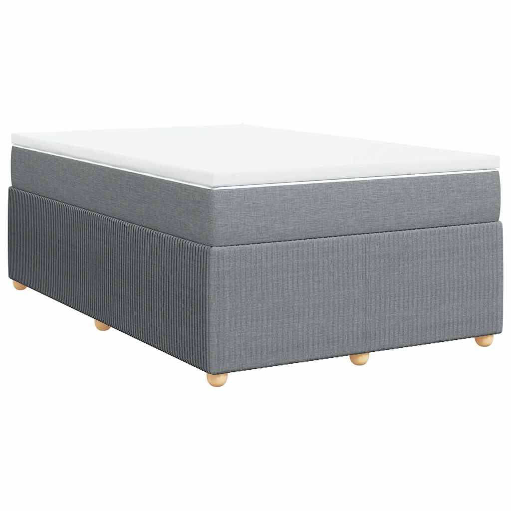 vidaXL Boxspring met matras stof lichtgrijs 120x200 cm grijs, foto 3