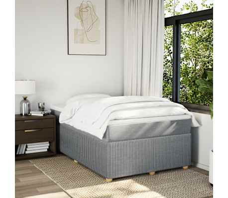 vidaXL kontinentaalvoodi madratsiga, helehall, 120x200 cm, kangas