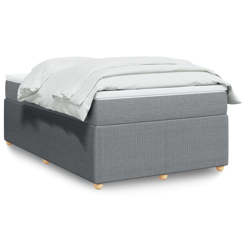 Boxspringbett mit Matratze Hellgrau 120×200 cm Stoff