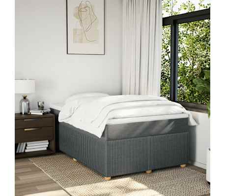 vidaXL H&oacute;lfa&eth; Springr&uacute;m me&eth; D&yacute;nu D&ouml;kkgr&aacute;tt 120x200 cm Tauefni